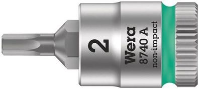 Wera 8740 A Zyklop Bitnuss mit 1/4"-Antrieb, für Innensechskantschrauben, 2 x 28 mm