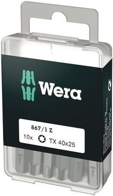 Wera 867/1 DIY TORX® Bits, TX 40 x 25 mm, 10-teilig