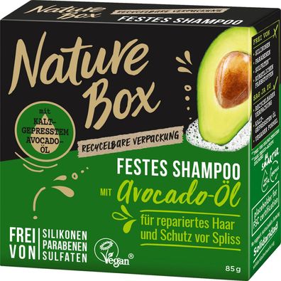 Schwarzkopf Nature Box Festes Shampoo mit Avocado Öl Vegan 85g