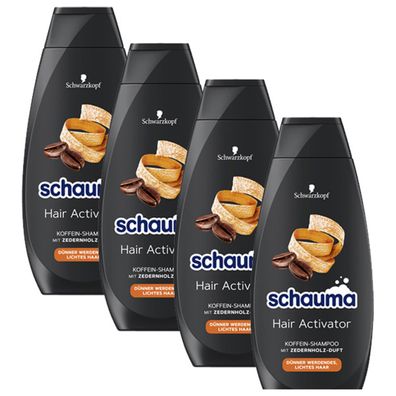Schauma Hair Activator Koffein Shampoo mit Zedernholz 400ml 4er Pack