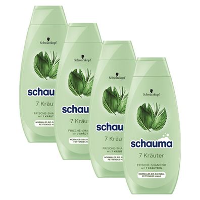 Schauma Frische Shampoo Sieben Kräuter fettendes Haar 400ml 4er Pack