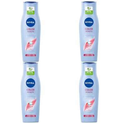 Nivea Color Schutz pH Balance Shampoo mit Glanz Serum 250ml 4er Pack