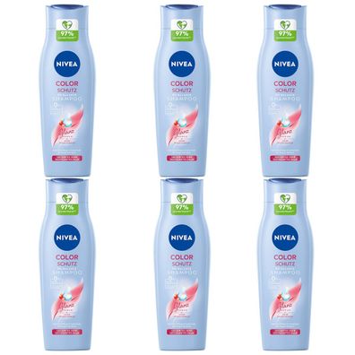 Nivea Color Schutz pH Balance Shampoo mit Glanz Serum 250ml 6er Pack