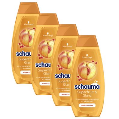 Schauma Vitalisierendes Shampoo Superfruit und Glanz 400ml 4er Pack