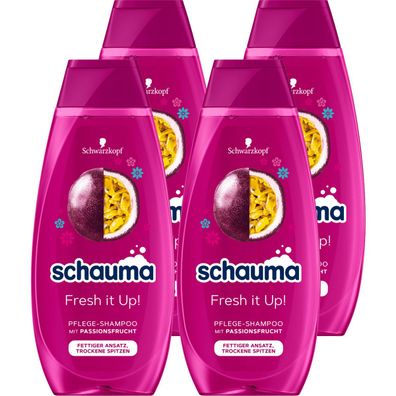 Schauma Fresh it up Pflege Shampoo mit Passionsfrucht 400ml 4er Pack