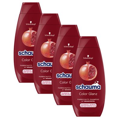 Schauma Color Glanz Shampoo Farbschutz mit Granatapfel 400ml 4er Pack