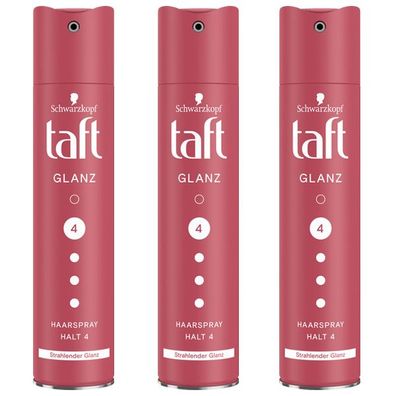 taft Glanz Haarspray Halt 4 bis zu 24h strahlender Glanz 250g 3er Pack