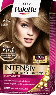 POLY Palette Intensiv Creme Coloration 500 Dunkelblond 115Ml Stufe 3