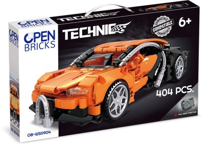 Open Bricks Technic Sports Car Orange