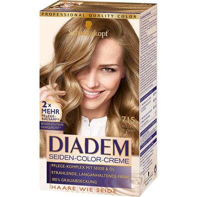 DIADEM Seiden-Color-Creme 715 Mittelblond 180ml Stufe 3