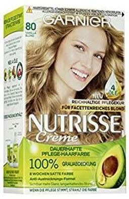 L'Oréal Garnier Nutrisse Creme Coloration Vanille Blond 80, 160g - 3er-Pack