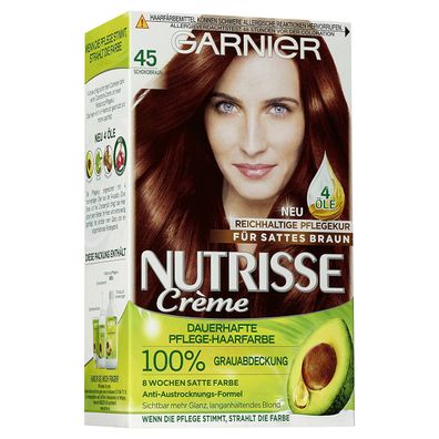 L'Oréal Garnier Nutrisse Creme Coloration Schoko-Braun 45 - 160g, 3er-Pack