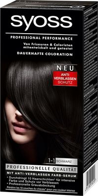 Syoss Coloration 1-1 Schwarz, 3er Pack (3 x 115 ml)