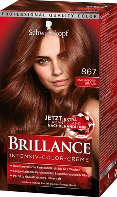 Schwarzkopf Brillance Intensiv-Color-Creme 867 Mahagoni-Braun Stufe 3 143ml