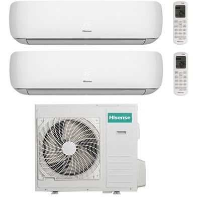 Hisense DuoSplit Klimaanlage Mini Apple Pie 5 kW + 2,5 kW Klimagerät für 2 Räume, ...
