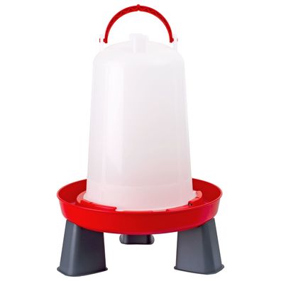 Geflügeltränke 1,5 Liter rot, mit Standfüßen, Hühnertränke, Stülptränke, Kükentränke
