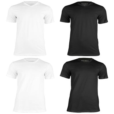 T-Shirt Doppelpack S-XXL Antargo Herren Shirts 100% Baumwolle Rundhals V-Neck