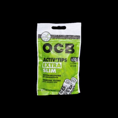 OCB Filter Extra Slim Activ´Tips Aktivkohle 6mm / AKtivkohlefilter