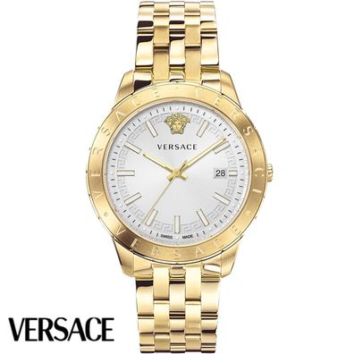 Versace VE2C00521 Univers weiss gold Edelstahl Armband Uhr Herren NEU