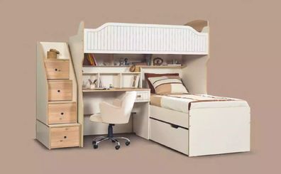 Etagenbett Hochbett Bett Doppelstockbett mit Schreibtisch Zwei Betten