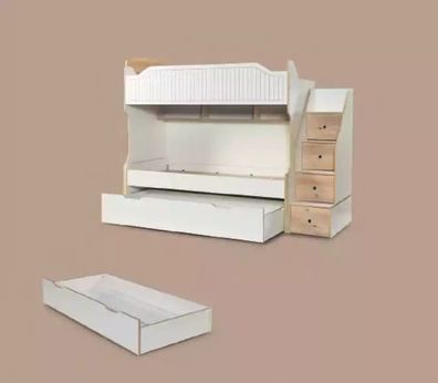 Etagenbett Kinderbett Hochbett Doppelstockbett Holz Kinderzimmer Weiß Bett Neu