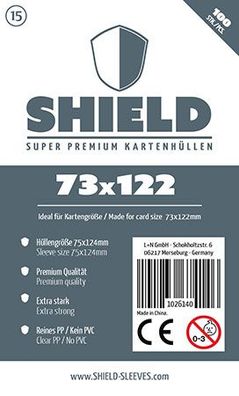 Shield 15 - 100 Super Premium Kartenhüllen für Kartengröße 73 x 122 mm