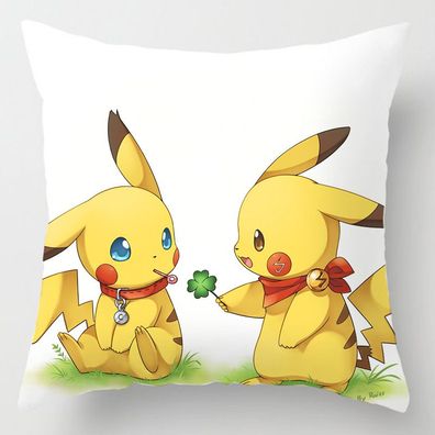 2er Set Pokémon Pikachu Kissenbezüge Dekokissen Kissenhülle für Couch Sofa Home Deko
