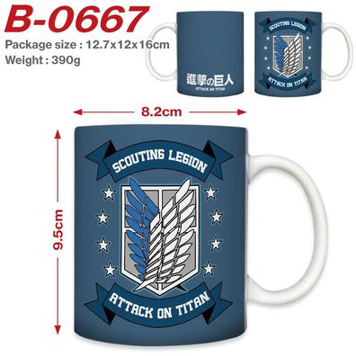 Attack on Titan Levi Mikasa Keramik Becher Haushalt Kaffee Tee Tasse Cartoon Mug