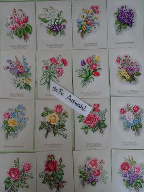 alte Postkarten AK Blumen 800er Muttertag Gebrtstag Namenstag geprägte Schrift SETs