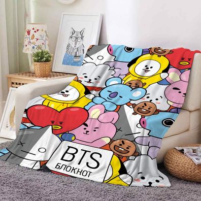 Kpop BTS Butter Flannel Fleece Blanket SUGA Jung Kook Jin Decke Sofa Quilt 130x150