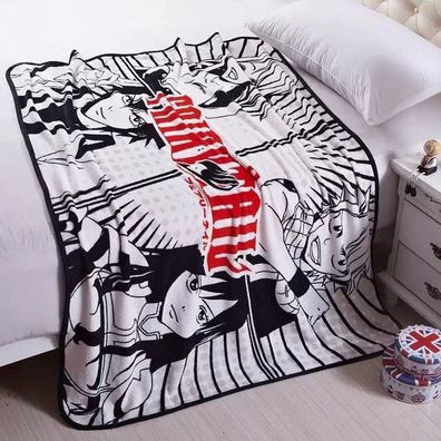 Anime Fairy Tail Flannel Fleece Blanket Natsu Erza Lucy Decke Sofa Quilt 100x140cm