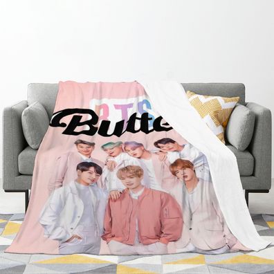 Kpop BTS Flannel Fleece Blanket 3D SUGA Jin J-hope Air Conditioner Decke Sofa Quilt