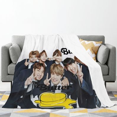 Kpop Bangtan Boys Flannel Fleece Blanket BTS Jung Kook SUGA Sofa Quilt Sommer Decke