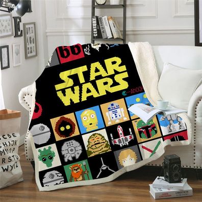 Funny Star Wars Flannel Fleece Blanket Sofa Quilt Air Conditioner Decke 100x130cm