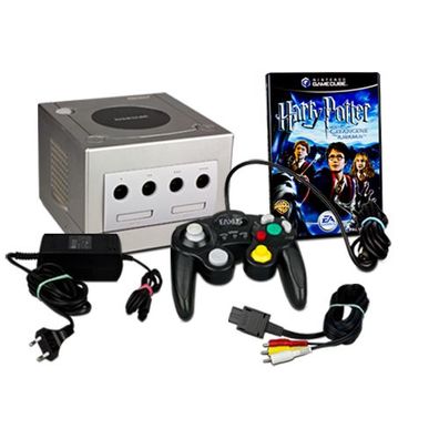 Original Nintendo Gamecube Konsole in SILBER + Ähnlicher Controller + HARRY POTTER...
