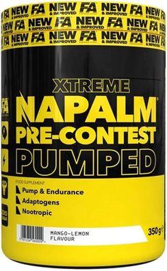 FA Nutrition Xtreme Pre-Contest Napalm Pumped | Pre-Workout Cherry-Lemon + Shaker