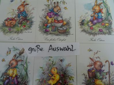 alte Postkarten AK Lore Hummel Engelbert Dessart Frohe Ostern Osterhase &