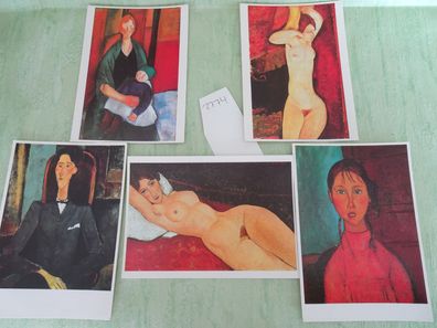 alte Postkarten AK Gebrüder König Modigliani Kunstkarten Portraits