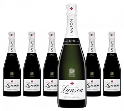 6 x Lanson White Label Champagne