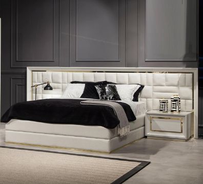 Luxus Möbel Bett 160x200 cm Doppelbett Möbel modernen in Weiß Bettgestelle