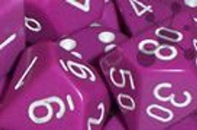 Opaque Polyhedral Light Purple/ white d6 w/ #s