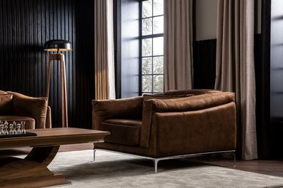 Sessel in Braun Modern Style Mittel gepolstert Luxuriös Bequem Einsitzer