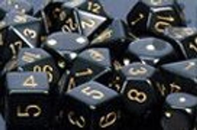 Opaque Polyhedral Black/ gold d10