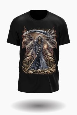 Wild Glow in the Dark totenkopf soul reaper und Dragon T-shirt Design