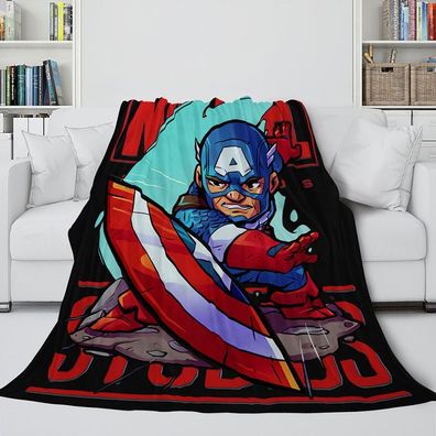 The Avengers Flannel Fleece Blanket Batman Hulk Iron Man Cage Sofa Quilt Kinder Decke