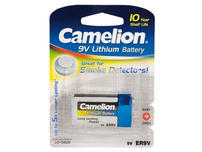 Block-Batterie Camelion Lithium, 9V, Typ CR9V, 1.200mAh, 1er-Blister