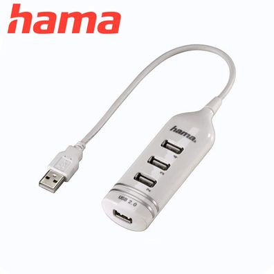 Hama 4-Fach USB Hub 1:4 USB HUB 4x USB 2.0 10x Schneller Mac OS ab 10.8 Windows LED