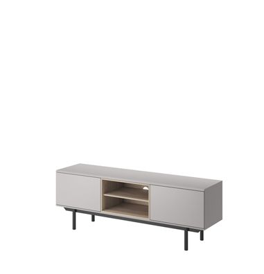 Furnlux TV-Lowboard/ Fernsehtisch INOX - Grau - 150 cm - Stil: Modern