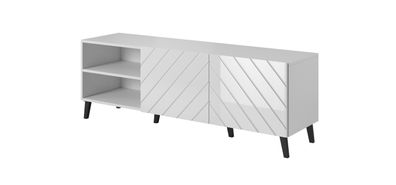 Furnlux TV-Lowboard/ Fernsehtisch ABETO - Weiß - 150 cm - Stil: Modern