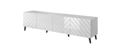 Furnlux TV-Lowboard/ Fernsehtisch ABETO - Weiß - 200 cm - Stil: Modern